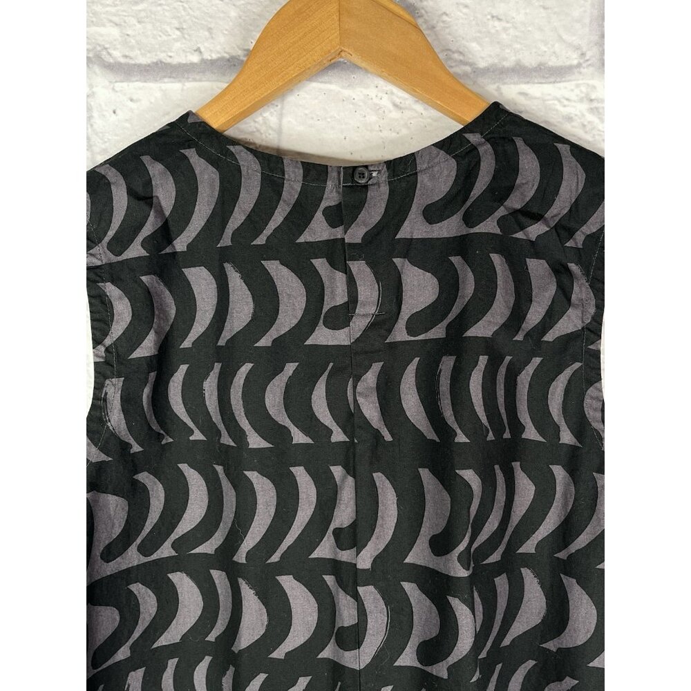 MARIMEKKO X UNIQLO Women's Black Gray Wavy Sleeveless A-Line Dress Small - Picture 4 of 6